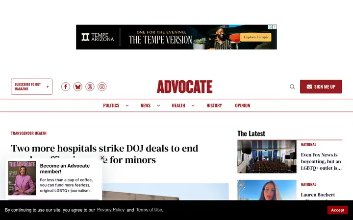 The Advocate 网站截图