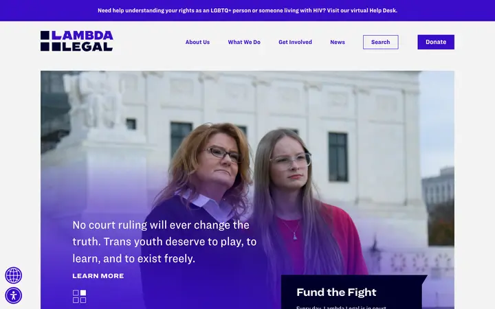 Lambda Legal 网站截图