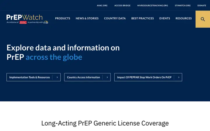 PrEPWatch 网站截图